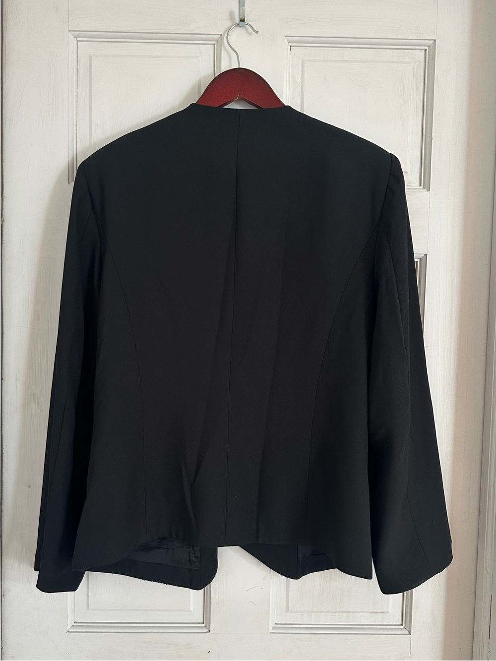 MARSONI Women’s Vintage Black Beaded Hem Open Front Blazer Jacket Size 18 - Picture 2 of 5